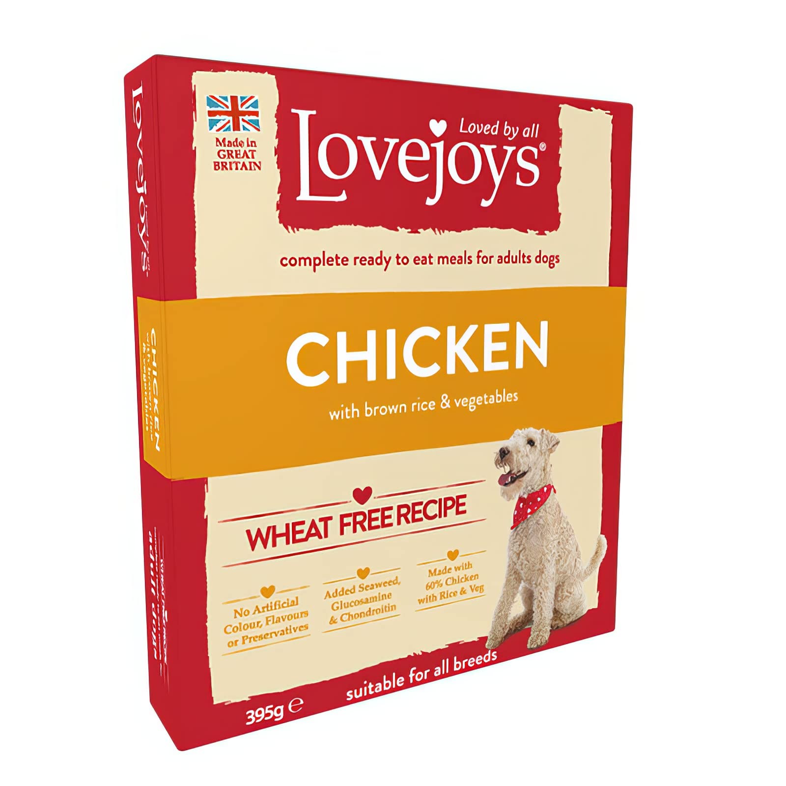 Lovejoys Complete Wet Adult Dog Food Chicken Rice and Vegetable, 395 g