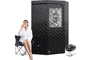 ZONEMEL Full Size Portable Steam Sauna Kit, Personal Full Body Home Spa for Detox, Relaxation, 4 Liters 1500 Watt Steamer, Remote Control, Timer, Foldable Chair