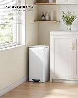 SONGMICS 30 L Kitchen Bin Steel Pedal Trash Can with Inner Bucket view 2