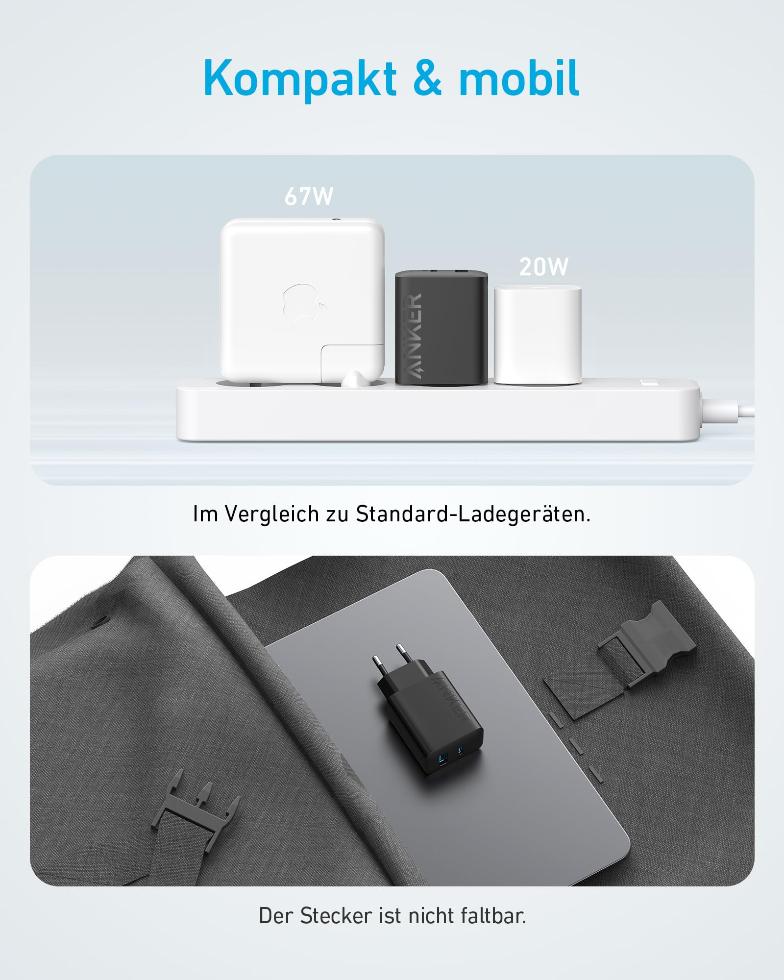 Anker 20W USB C Ladegerät, iPad Netzteil, USB-Schnellladenetzteil, iPad Ladegerät, Kompatibel mit iPhone 17/16/15 Series (mit 150cm USB-C Kabel) 5
