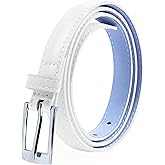 Belle Donne Belt Women, Skinny Dress Belt, Silver Polished Buckle, For Womens Clothes and Fine Dresses, Classy Style