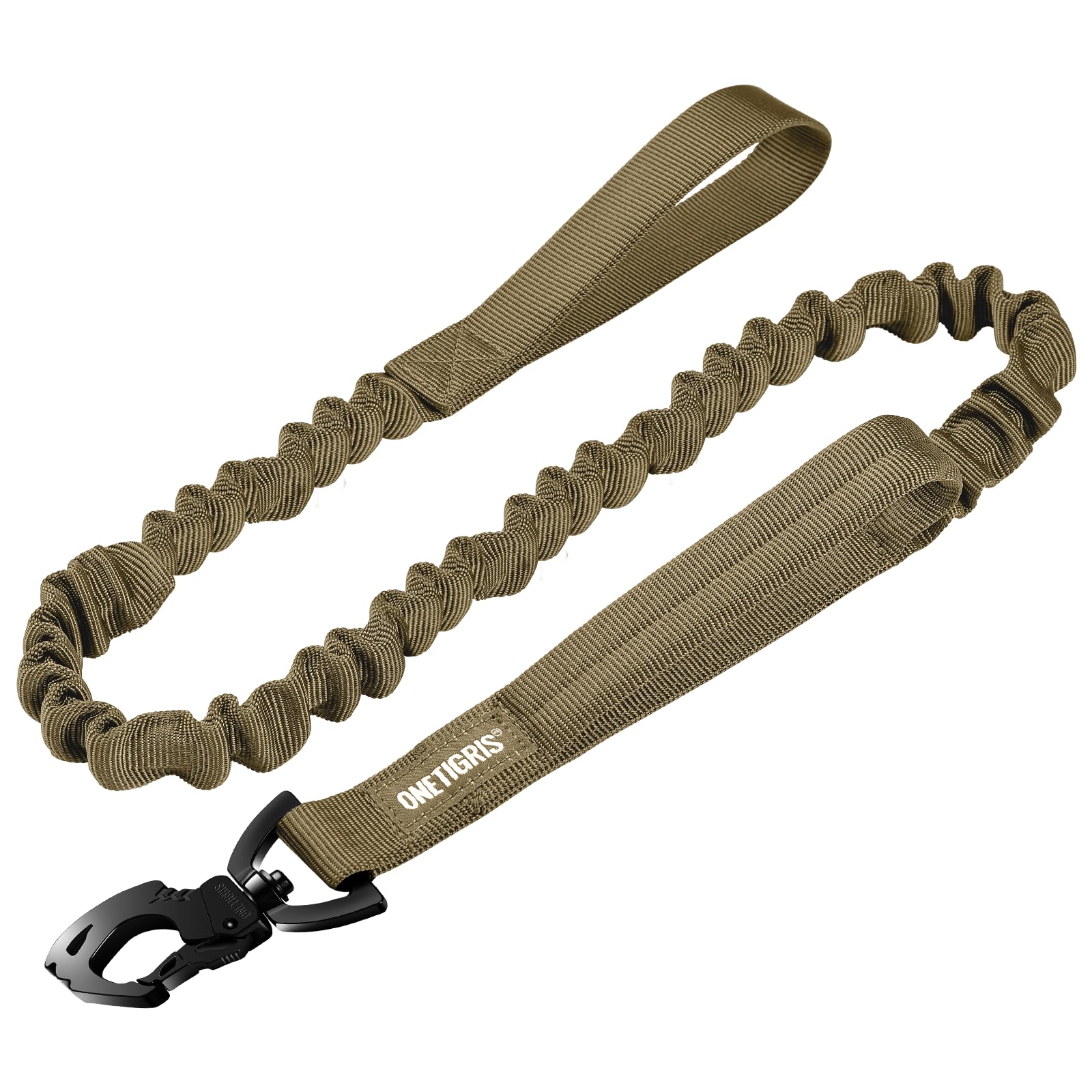 OneTigris Tactical Dog Training Leash Bungee Leash with 2 Control Handle Quick Release Nylon Leads Rope