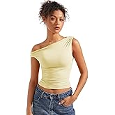 SUUKSESS Women Off Shoulder Tops Sleeveless Shirts Y2K Going Out Crop Tank Top
