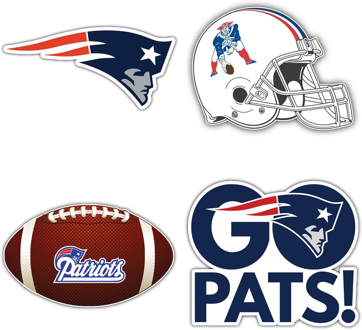 Amazon Com New England Patriots Set Of 4 Nfl Football Decals 5 Longer Side Kitchen Dining