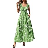 PRETTYGARDEN Boho Maxi Dresses for Women 2026 Summer Floral Wedding Guest Dress Resort Wear Spring Long Flowy Beach Sundress