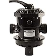 Rx Clear Backwash Valve SP-714T Replacement Multiport Valve for Hayward Above Ground Pool Sand Filters | 1-1/2-Inch 6-Way | Top Mount | Black