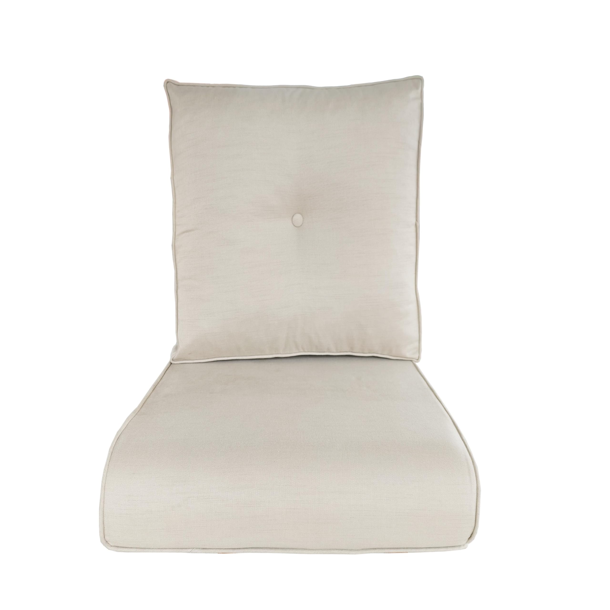 Photo 1 of 25X25X5 Patio Cushion For Outdoor Furniture Replacement,Weather All Resistant Couch Cushion Set With Button-Tufted Hight Back Removable Covers For Wicker Rocking Swivel Chairs Loveseat Sofa,Beige