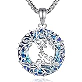 Vito 925 Sterling Silver Tree of Life Necklace for Women, Mother Tree Pendant for Mom Mother Necklace Mother's Day Jewelry Gift for Wife Grandma, 18/22 Inch Chain