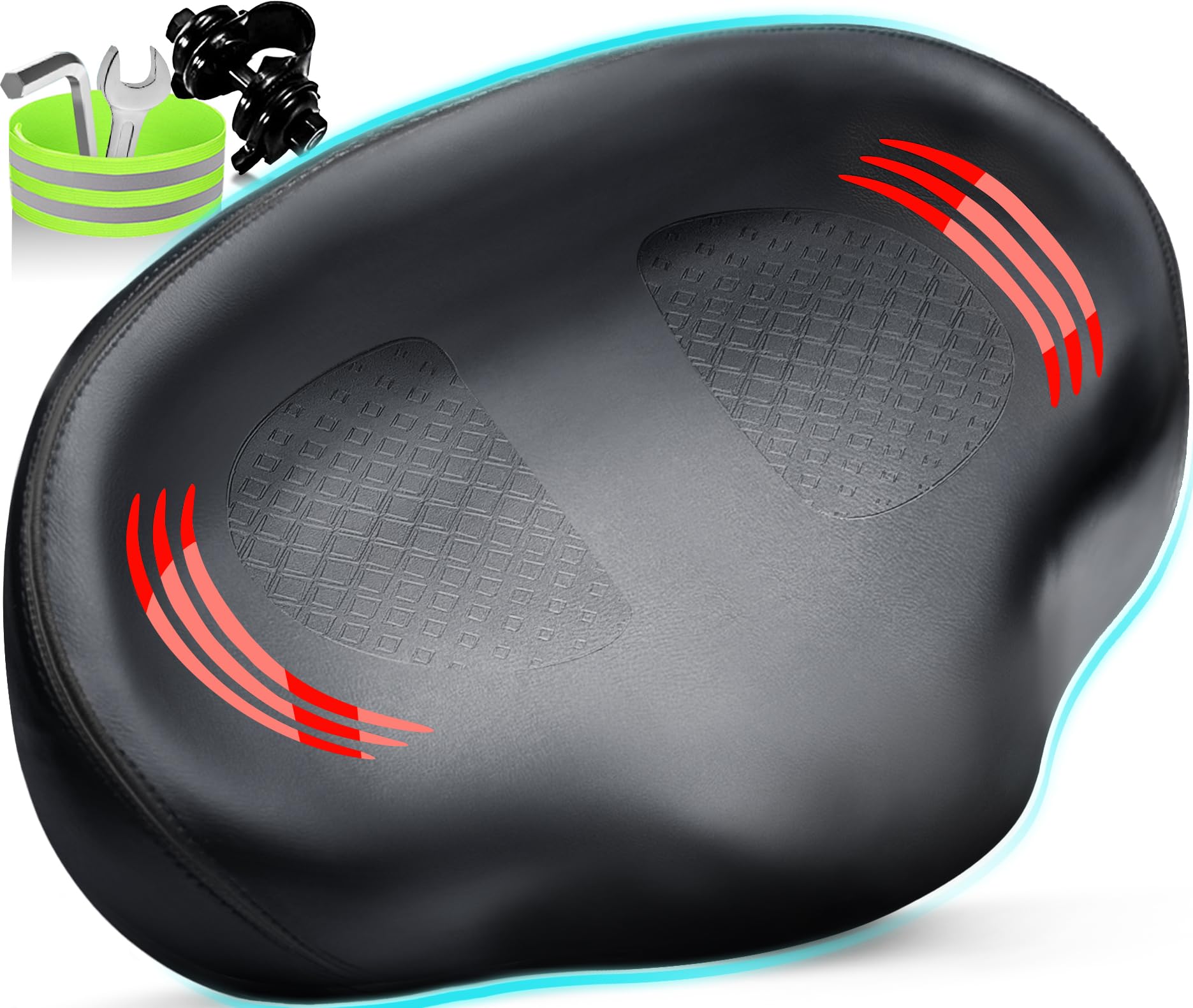 Photo 1 of Bike Seat Noseless Wide Bicycle Seat for Women Men, Bike Seats Cushion Comfort for Big Butt, Multiple Fit Saddle for Peloton, Electric, Exercise, Cruiser Bikes