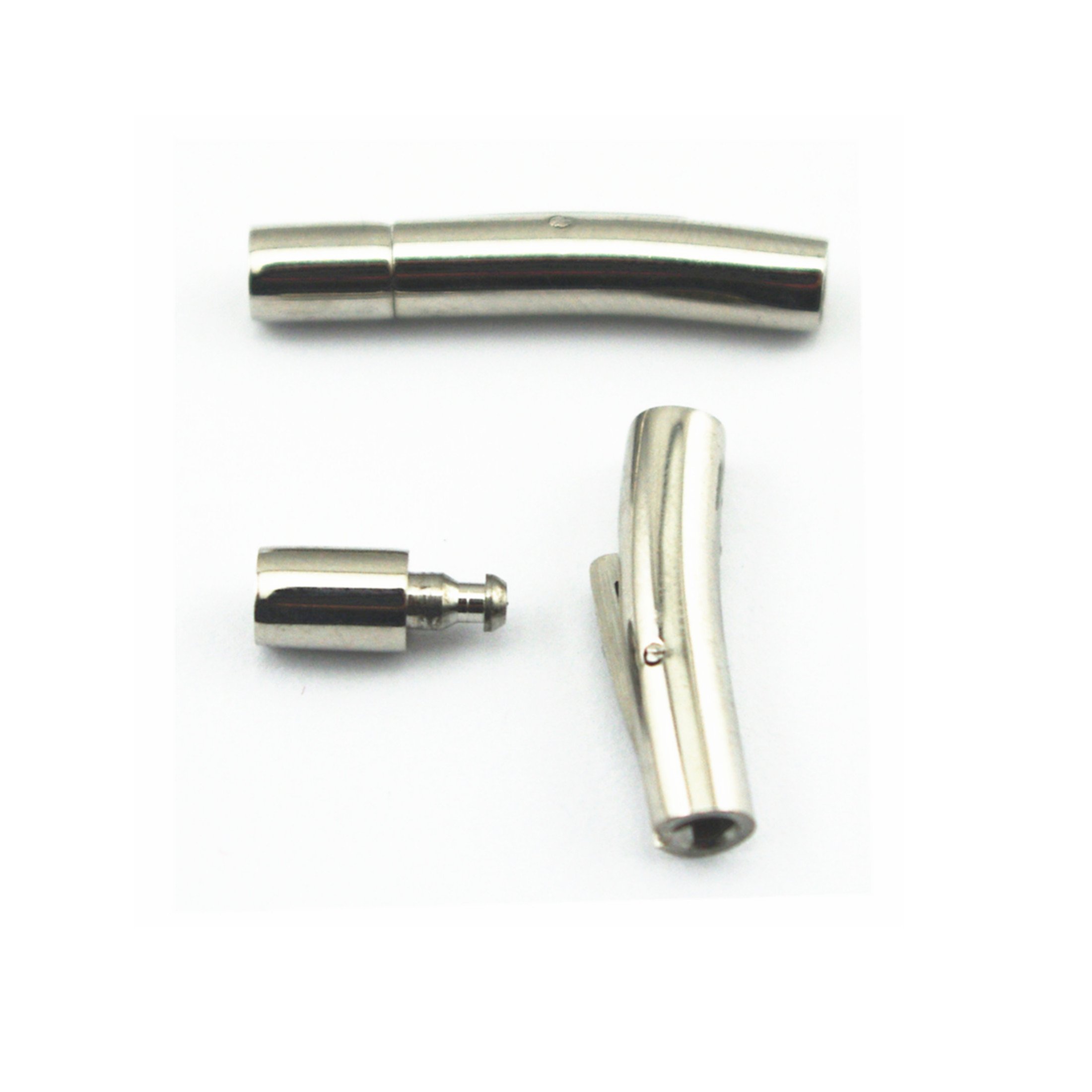 Stainless Steel Leather Cord End Clasp Integral Clasp Fit Leather Cord Pleather Satin End Clasp Jewelry Making (3mm)