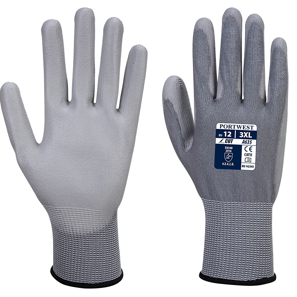 Portwest A635 Economy Cut Protection Glove Grey, Large