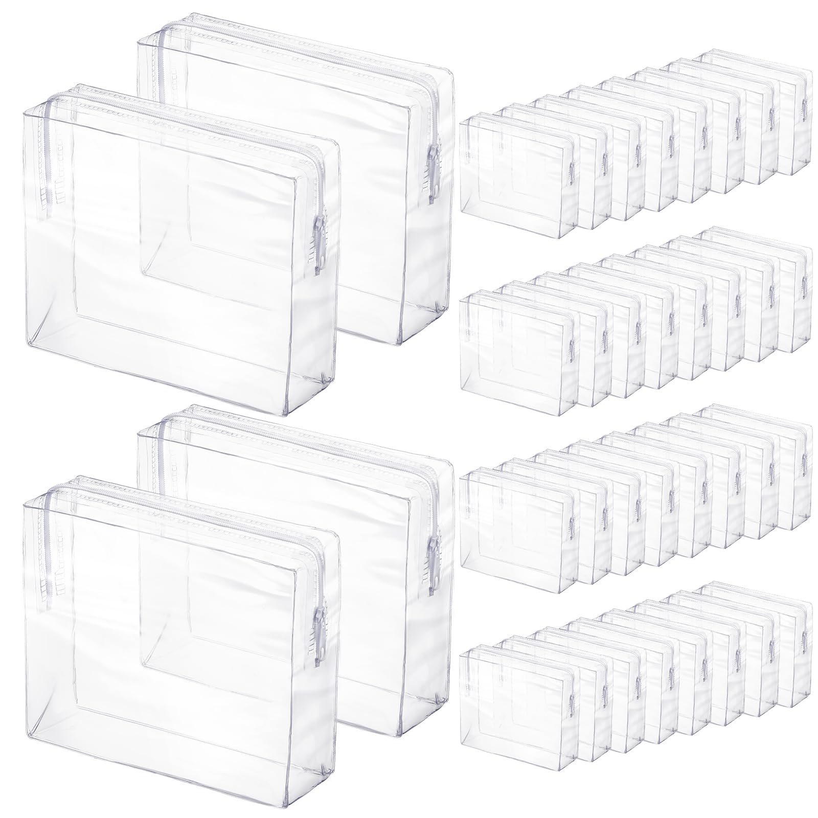 Photo 1 of 36 Pcs Mini Clear Makeup Bag Small Zipper Pouch Travel for Toiletries PVC Plastic Cosmetic Waterproof Toiletry for Women Men Vacation