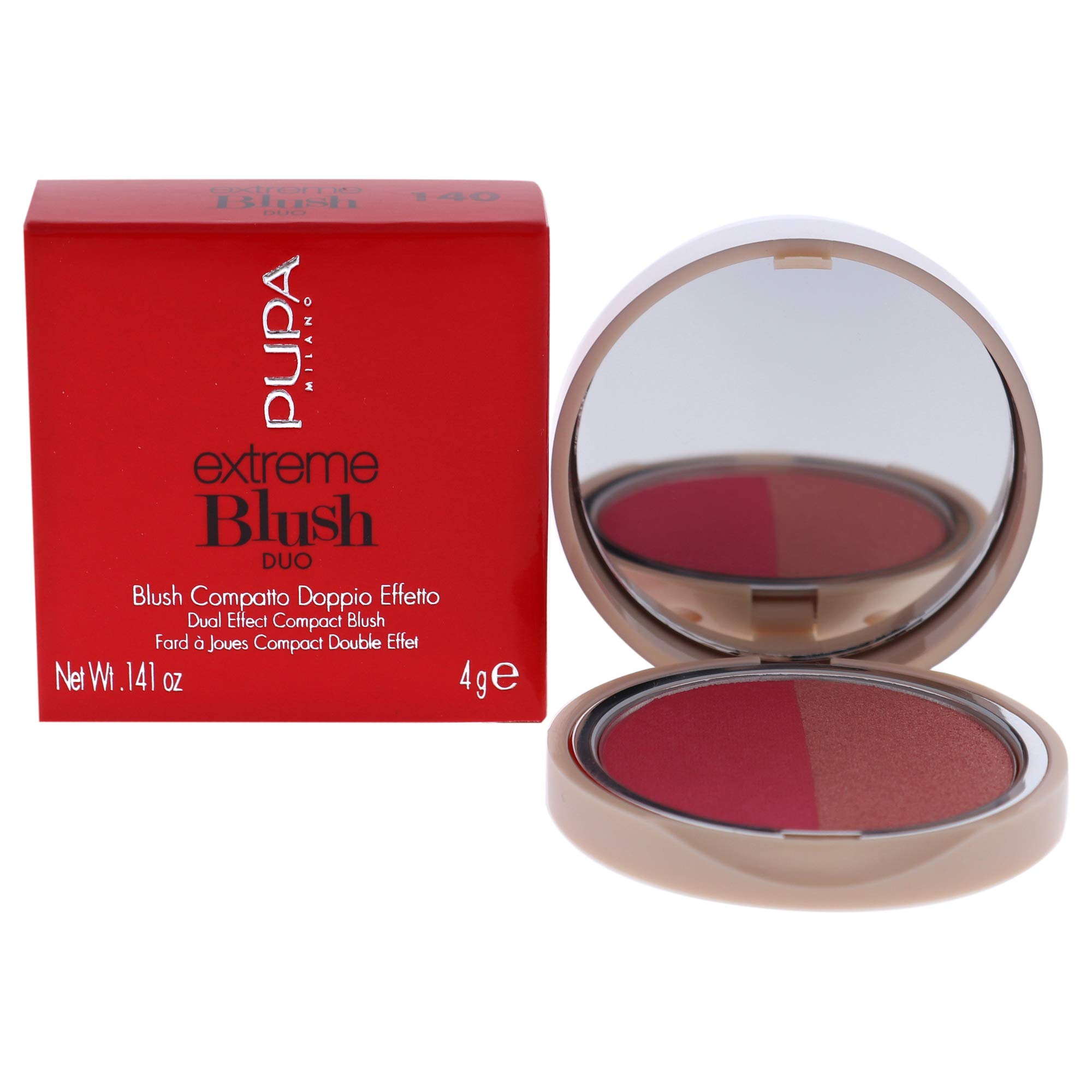 Pupa Milano Extreme Blush Duo - 140 Radiant Flamingo - Glow Creamy For Women 0.141 oz Blush