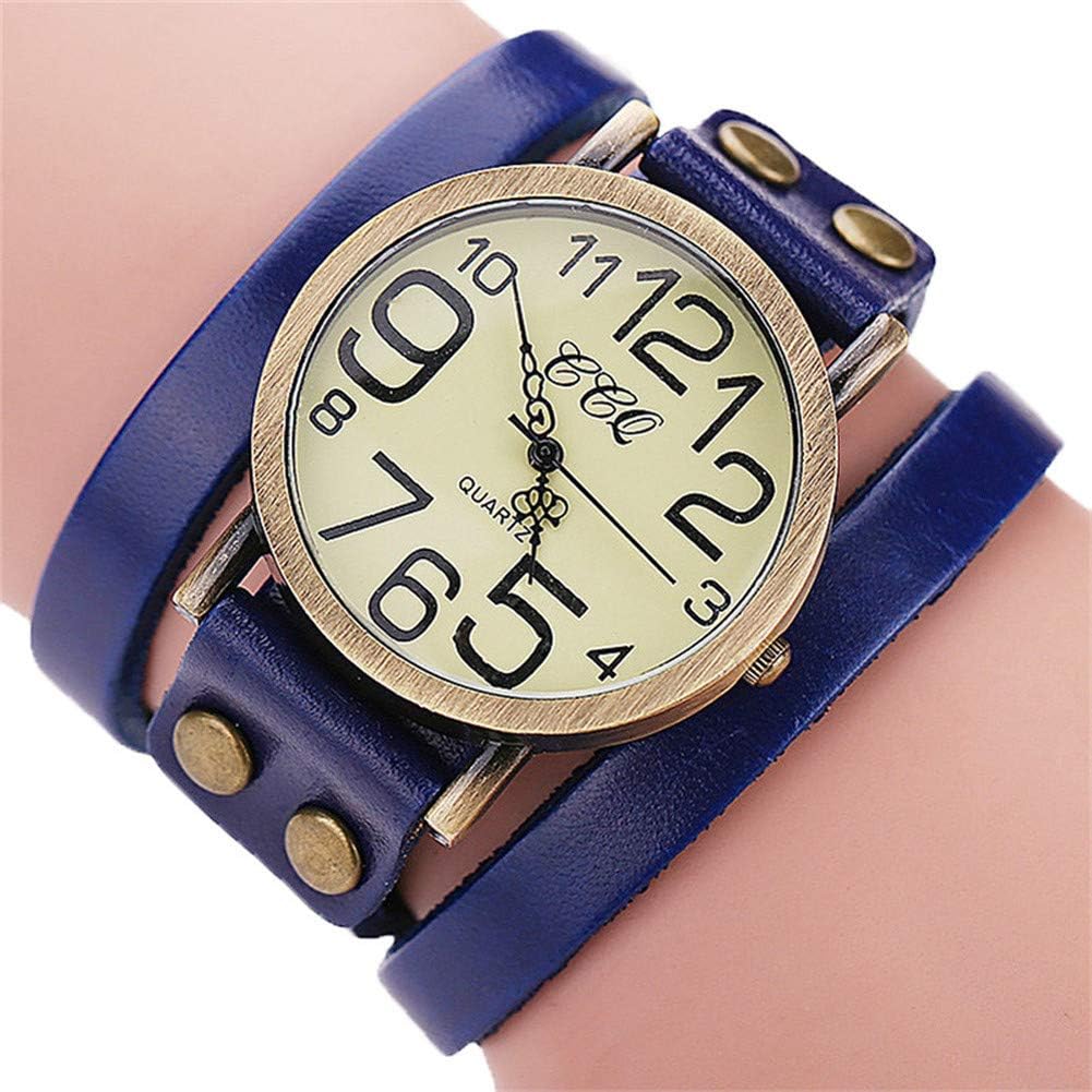 Quealent Luxury Brand Vintage Cow Leather Bracelet Watches Men Women Wristwatch Ladies Dress Quartz Watch
