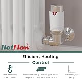 Hot Flow Chrome White Estuary Corner TRV Radiator Valve Pair Frost Protection view 3