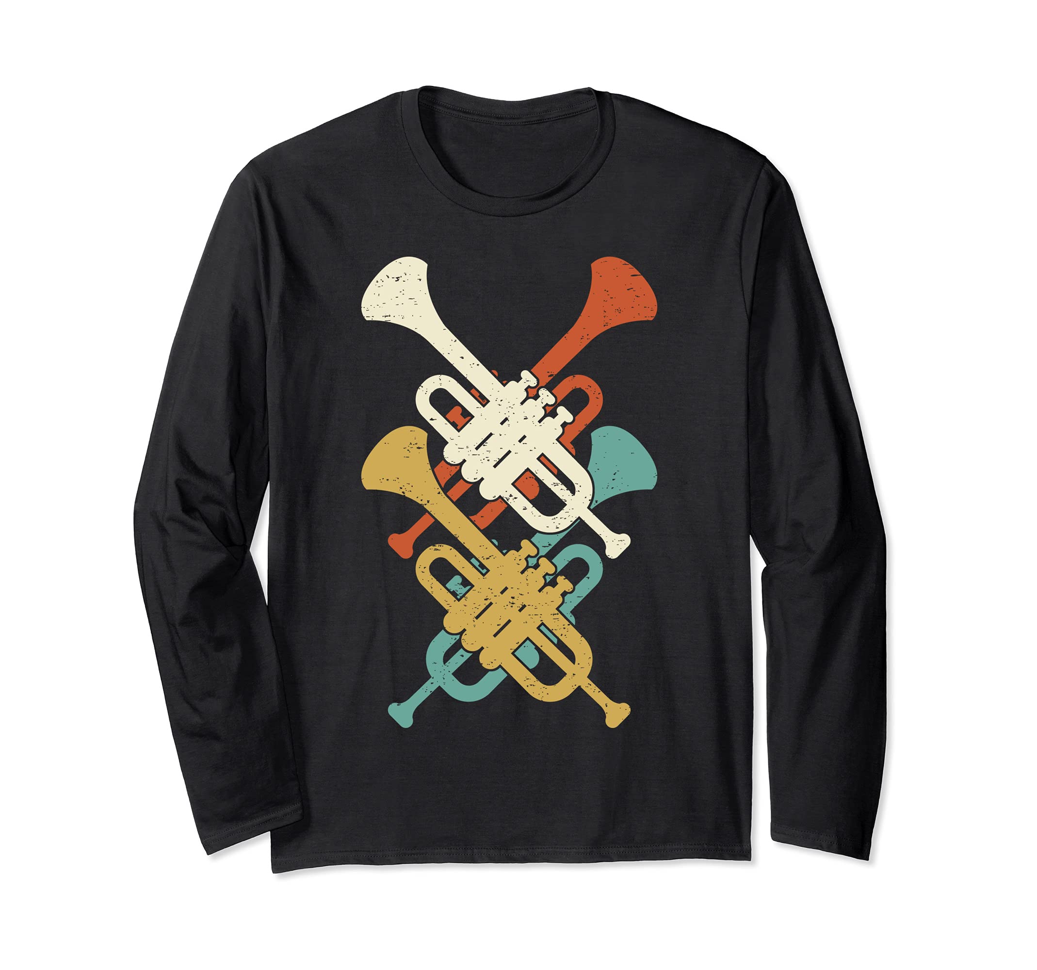 Retro Trumpet Player Vintage Design Trumpeter Long Sleeve T-Shirt