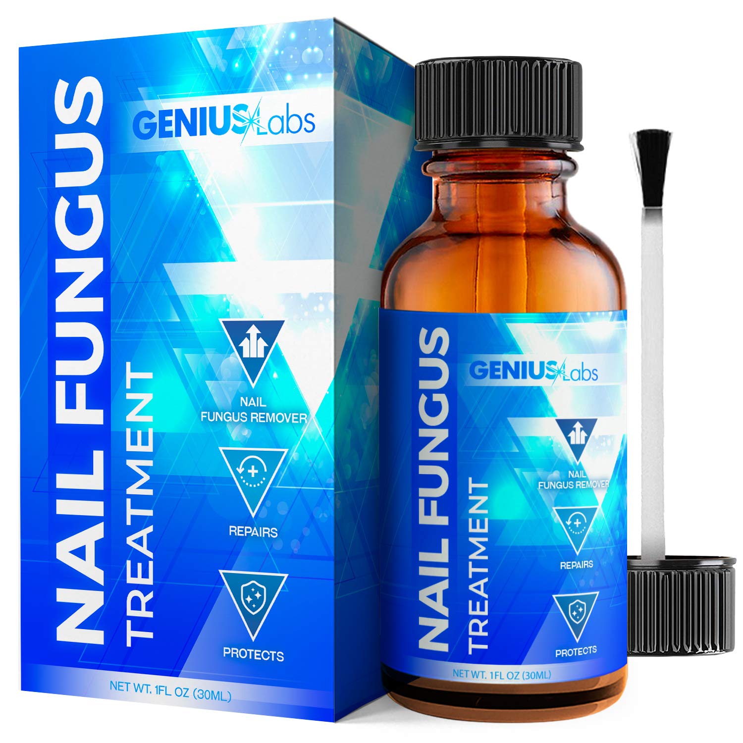 GENIUS Nail Fungus Treatment - Fungal Repair For Thick Toenails, Fingernails & Toenails, Repairs and Protects from Discoloration, Solution For Brittle and Cracked Nails 1oz : Beauty
