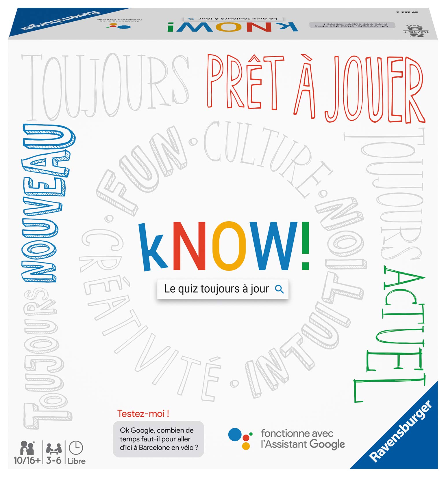 Ravensburger - kNOW! - Board game - Quiz game to play with friends or family - playable with Google Assistant - Mixed - 27253 - French version