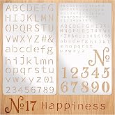 Metal Engraving Stencils, Small Letter Stencils, Number Alphabet Templates | Fonts Stencils for Engraving, Pyrography, Metal Wood Burning, Glass Lettering, Journaling, DIY Drawing