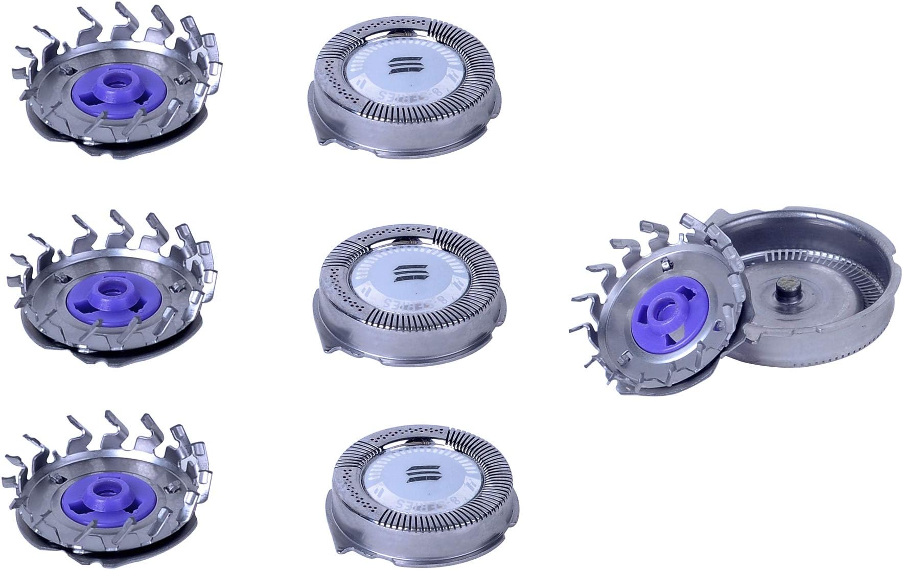 Shaver Heads Replacement Blades for Philips HQ8+ Series HQ7180 HQ7140 HQ6090 AT899 PT720 Razor Electronic Foil & Cutter (Pack of 3)