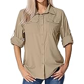 Jessie Kidden Womens UPF 50+ UV Sun Protection Safari Shirts Long Sleeve Outdoor Cool Quick Dry Fishing Hiking Shirts