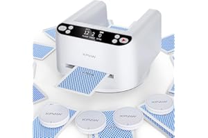 KPAW Automatic Card Dealer Machine Rotating 360 for Playing Cards 2/1/4 Decks USB Rechargeable Card Dealing Machine,Connect 4 Wireless Remotes for Texas Holdem Uno Card Game