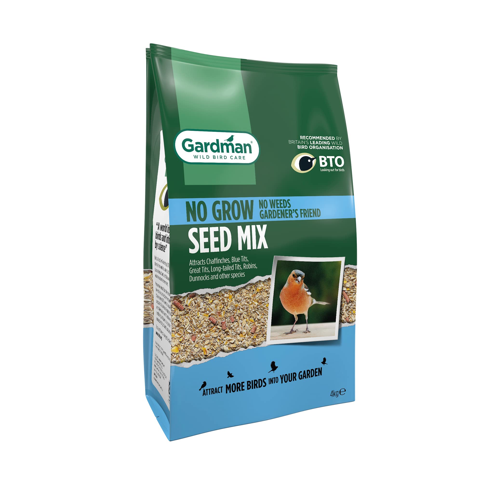 Gardman A06570 No Grow Wild Bird Seed Mix, 4KG, 20x14x34cm