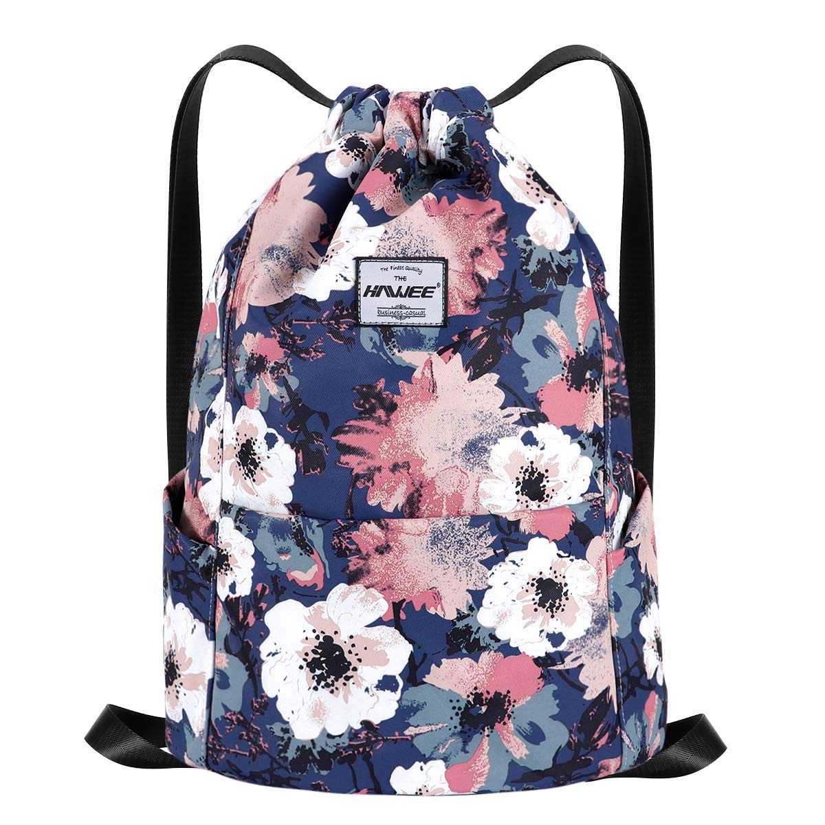 HAWEE Waterproof Drawstring Bags Backpack Large Gym Bag Drawstring Daypack Unisex for Women Men Daily Life Outdoor Casual Sport Yoga School Beach Swim — image 1