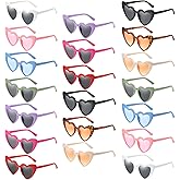 Pibupibu 20 Pack Heart Sunglasses for Women Bachelorette Party Bulk, Heart Shaped Bride Tribe Glasses Bride Shower Gift