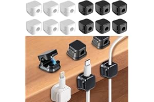 12 Pack Magnetic Cable Clips Holder - Strong Adhesive Cord Organizer for Desk Wire Management, Home Office Nightstand, Phone 
