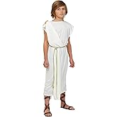 Toga Costume for Boys, Greek Outfit for Dress-Up, White Robe Dress for Toga Party or Halloween