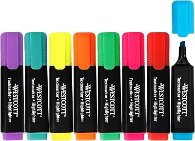 Rotuladores fluorescentes, 8 unidades, surtido | Rotuladores fluorescentes en colores vivos | Grosor del trazo: 2-5 mm | Tinta premium de Alemania | E-744252 00