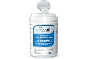 Prevail One-Step Disinfectant Cleaner & Deodorizer Wipes for Veterinary Use, Animal Shelters, Pet Foster Homes, Kennels, Litt