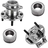 Detroit Axle - 4pc Front Rear Wheel Bearing Hubs Kit for 2012-2017 Hyundai Accent, 2 Rear Wheel Bearing & Hubs 2 Front Wheel Bearings 2012 2013 2014 2015 2016 2017 Replacement