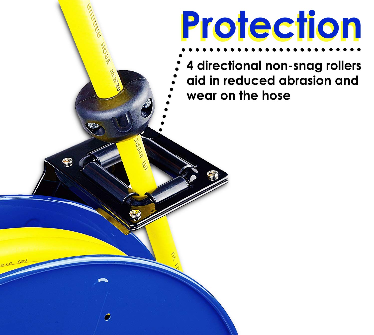GOODYEAR Air-Hose-Reel Retractable 3/8" Inch x 50' Feet Long Garage Essential Premium Commercial SBR Hose Max 300 Psi Steel Construction Heavy Duty Spring Driven: Industrial & Scientific
