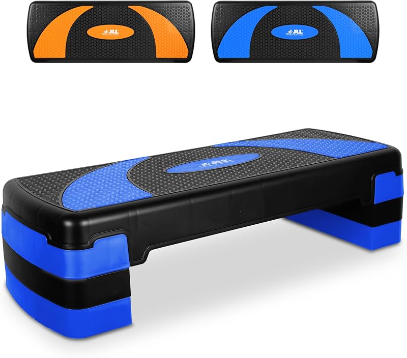 JLL Fitness Large Aerobic Step Platform 81x31x20cm Three Heights Blue