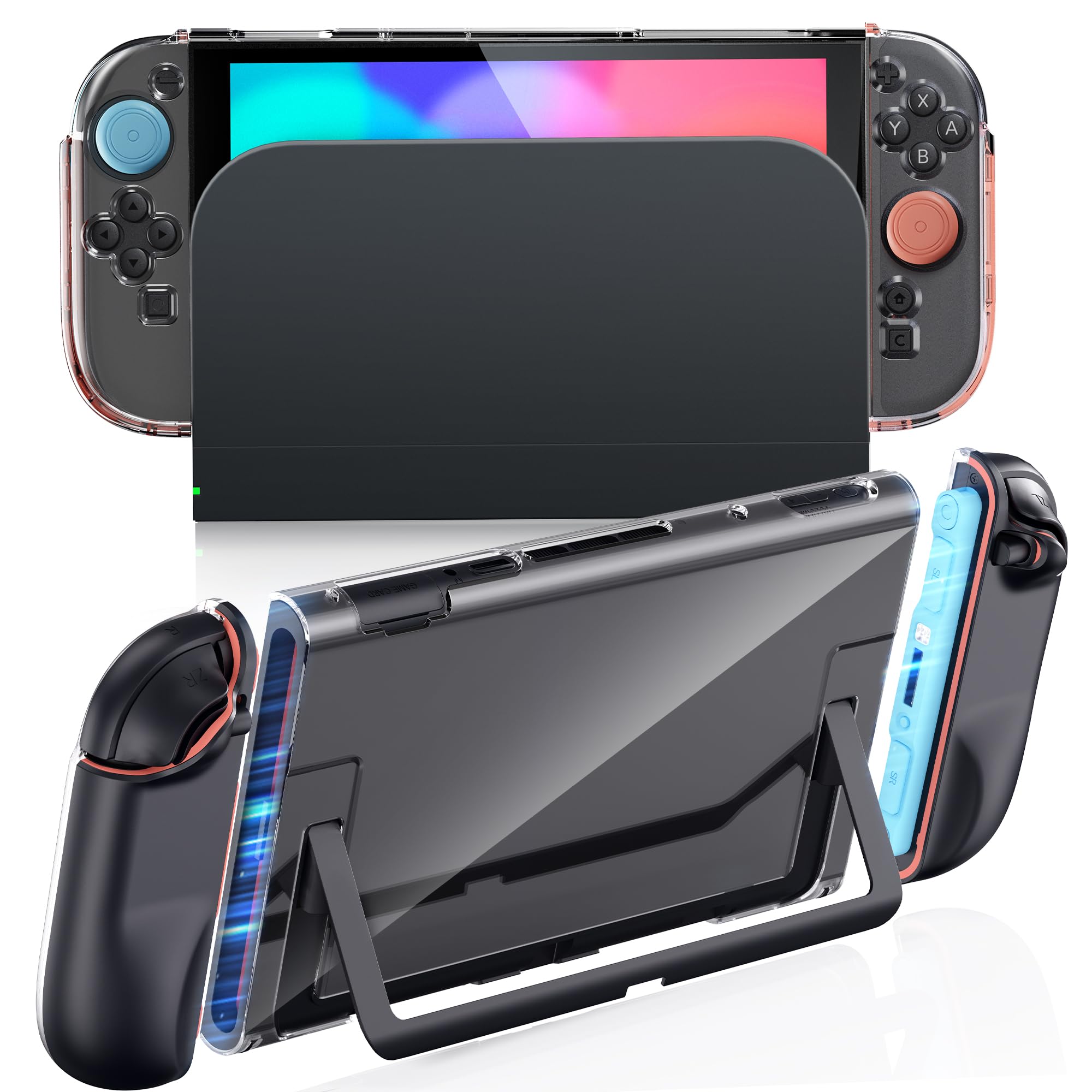 Photo 1 of [Improved Easy-Dock Version] Clear Dockable Protective Case Compatible with Nintendo Switch 2 2025, Transparent Hard Shell, Slim Cover Protector for Joycon & Grip, Split Design, Anti-Scratch