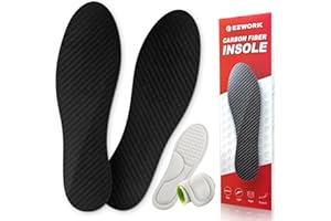 EZWORK Carbon Fiber Insoles, Carbon Fiber Foot Plate 1 Pair Rigid Shoe Insert Support Turf Toe, Foot Fractures, Morton Extension, Hallux Rigidus and Limitus - Alternative to Post Op Shoe