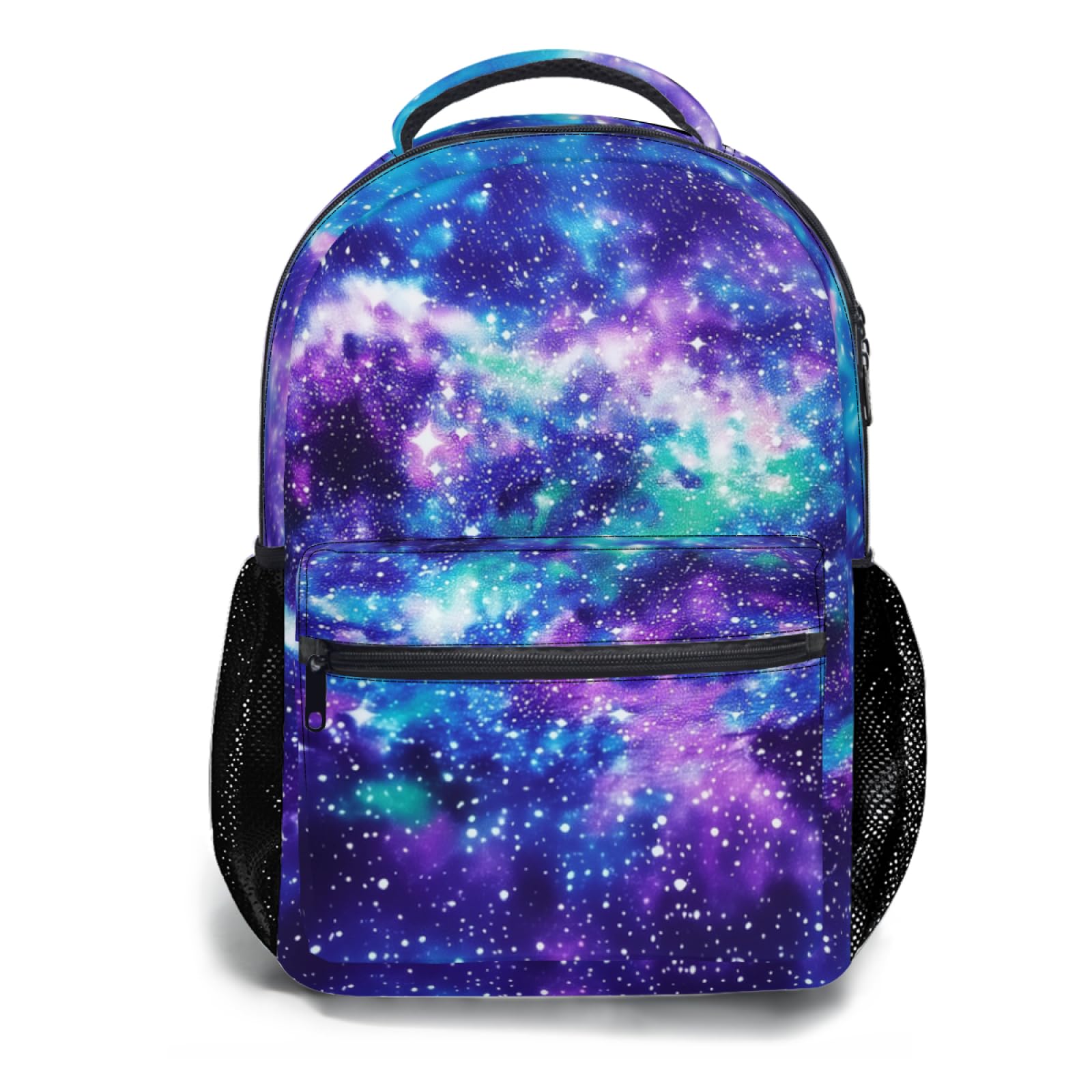 Photo 1 of aportt Galaxy Starry Universe Kids Backpack for School Casual Daypack Backpacks Purple Blue Star Lightweight Book Bag Colorful Space Shoulder Bag for Boys Girls Students Travel Camping Outdoor