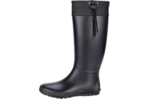 Asgard Packable Tall Rain Boots for Women Waterproof Rubber Garden Boots Ultra Lightweight Flat Wellies Mud Boots- NOT FOR WIDE CALF