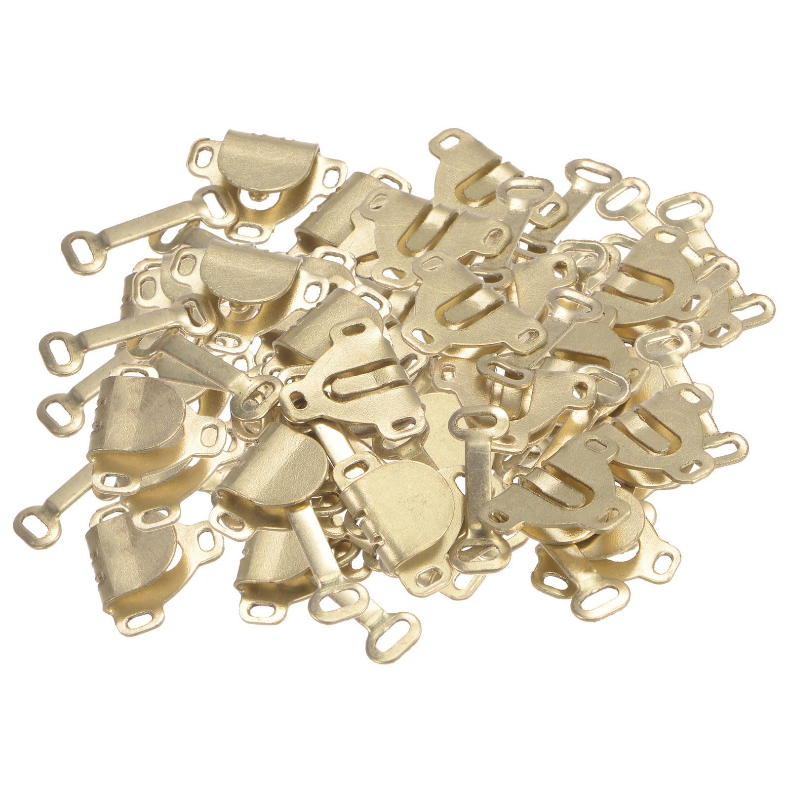 Kozelo 80pcs Sewing Hooks and Eyes Closure - [ 16mm x 13mm ] for Bra Trousers Clothing DIY Use | Golden
