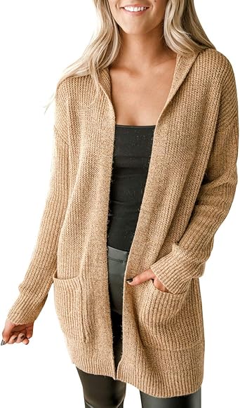 knitted hooded cardigan womens