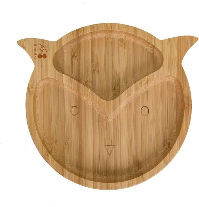 Assiettes Et Bols Bebe Puericulture Bamboozoo Assiette En Bambou Avec Ventouse En Silicone Pour Bebe Motif Hibou