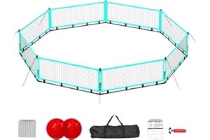 UTOBSPORT Portable Gaga Ball Pit - 15ft Gaga Play Set Ideal for Backyard Play and Outdoor Activities. with Storage Bag, 2 Gaga Balls, Wind Ropes & Ground Spikes, for Kids Sport Games