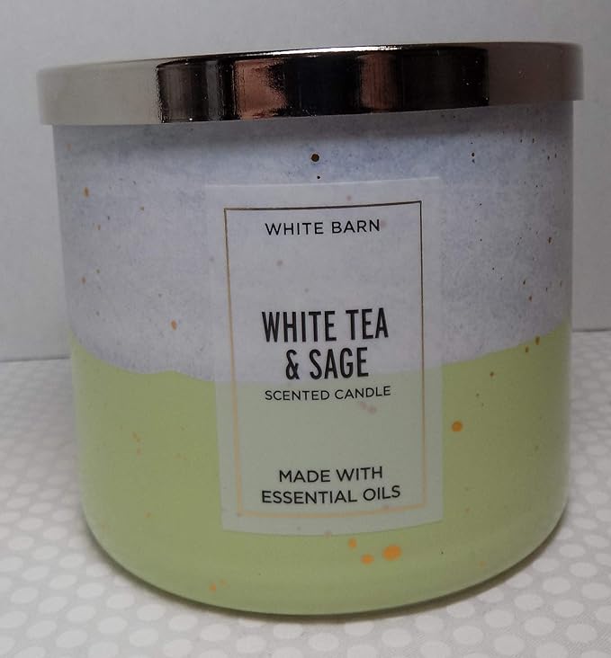 Bath and Body Works White Tea Sage 3 Wick Candle Beauty