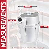 SPARES2GO 3/8" Aluminium Inline Oil Boiler Fuel Filter Strainer Bowl with Plugs view 7