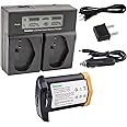 Kastar LCD Dual Smart Fast Charger & Battery (1 Pack) for Canon LP-E4, LPE4 (11.1V 4400mAh 48.4Wh) and Canon EOS-1D C, EOS-1D Mark III, EOS-1Ds Mark III, EOS-1D Mark IV Cameras