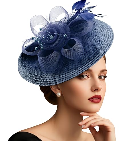 Women Formal Fascinator Wedding Church Racing Hat Headband Headpiece 7873 Amazon.com: CROWN GUIDE Fascinator Headband Hat Bows Feather  main image 3