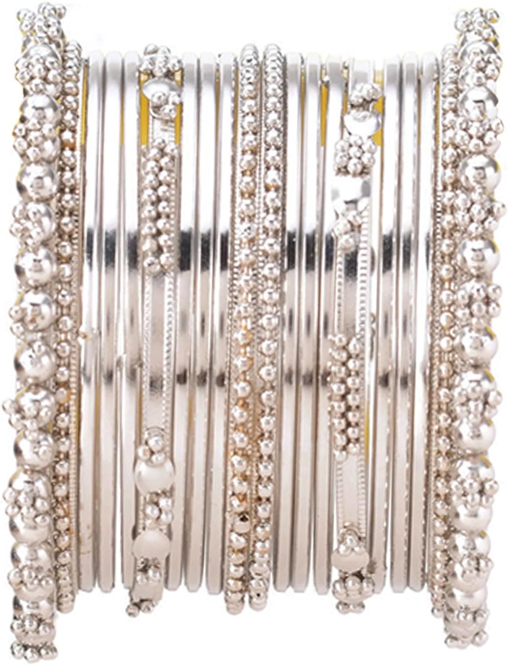 Fashions 20 Pieces Indian Traditional Silver Antique Bangle Set for Girls/Women