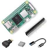 Ｒ&infin;ＲａｓＴｅｃｈ Raspberry Pi Zero 2W Kit | Pin Header,Aluminum Heatsink, Micro USB OTG Cable, Mini HDMI-HDMI Adapter